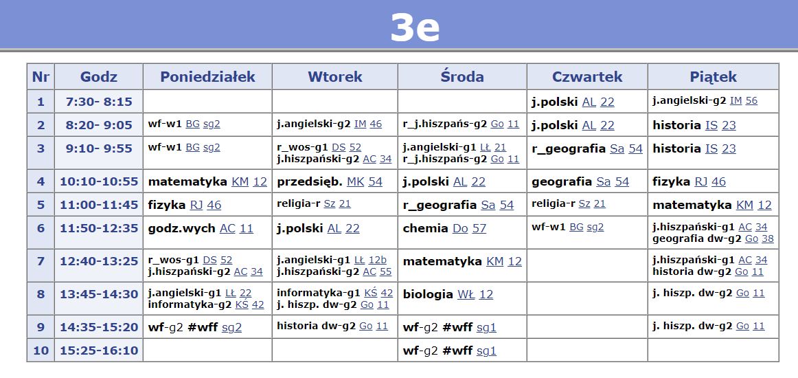 Religia w środku zajęć