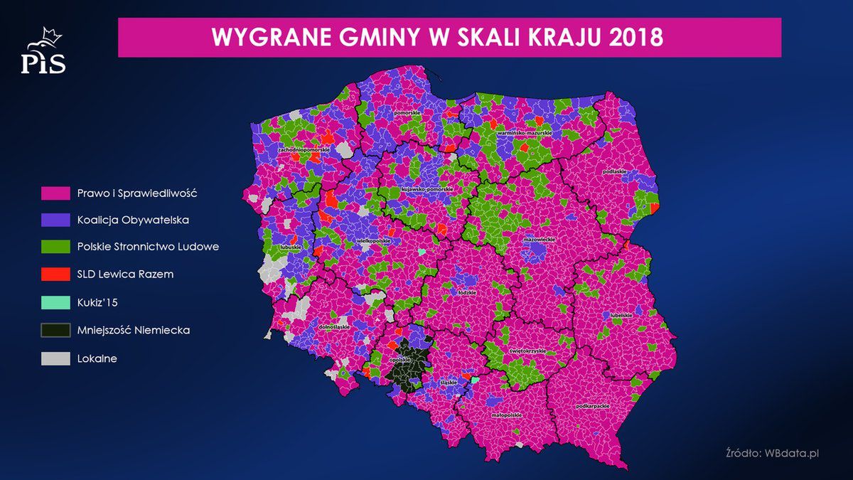 "Polska na różowo", czyli "znikający" sukces wyborczy PiS