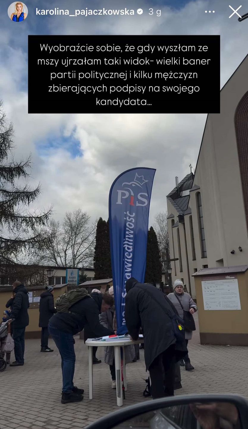 Wpis Karoliny Pajączkowskiej na Instagramie