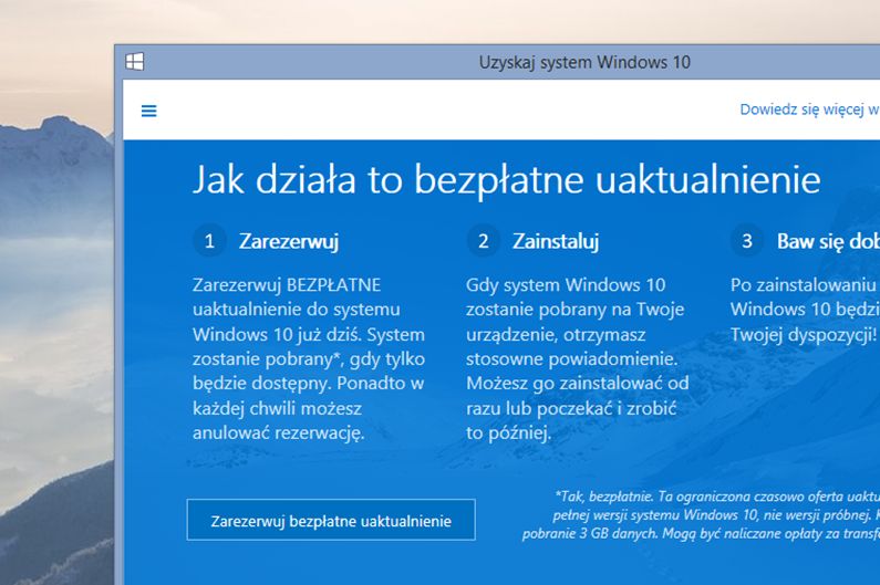 Reklama bezpłatnej aktualizacji do Windows 10 trafia na kolejne komputery