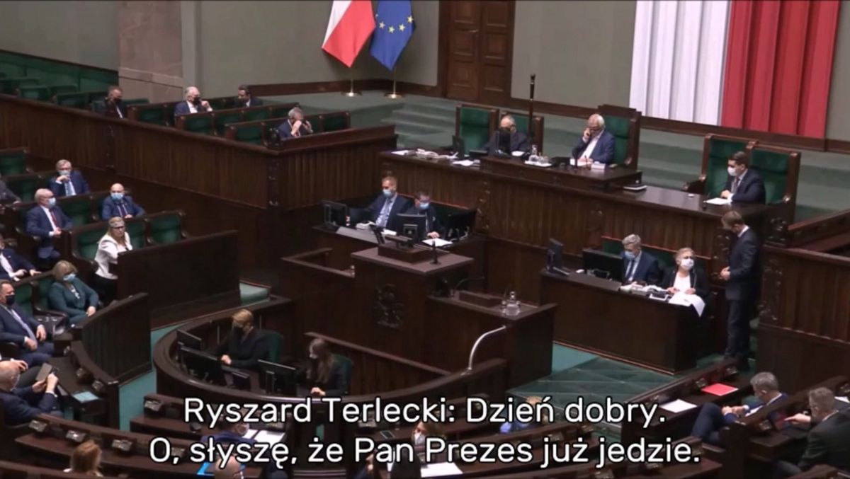 Marszałek i szef klubu PiS Ryszard Terlecki w Sejmie