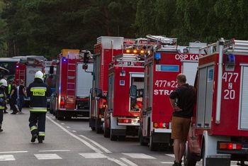 Duży pożar w Strzegomiu. Kłęby dymu nad miastem