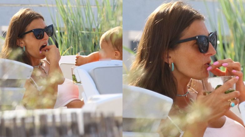 Kamila Szczawińska w Sopocie z mężem i córką