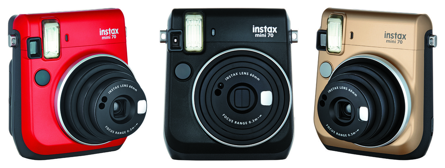 Stylowy aparat Instax mini 70 w nowych kolorach: czerwonym, czarnym i złotym 2