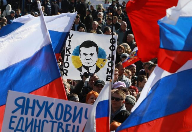 W Doniecku domagają się powrotu Janukowycza