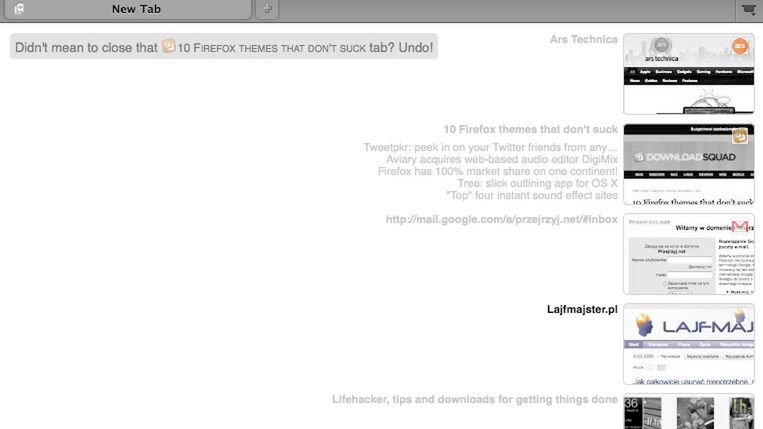 Mozilla rozszerza możliwości "nowych kart" 1