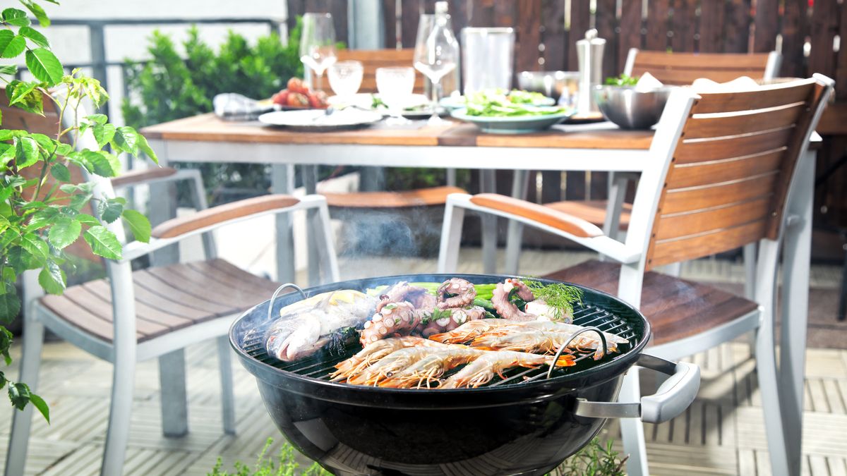 grill węgiel ogród 