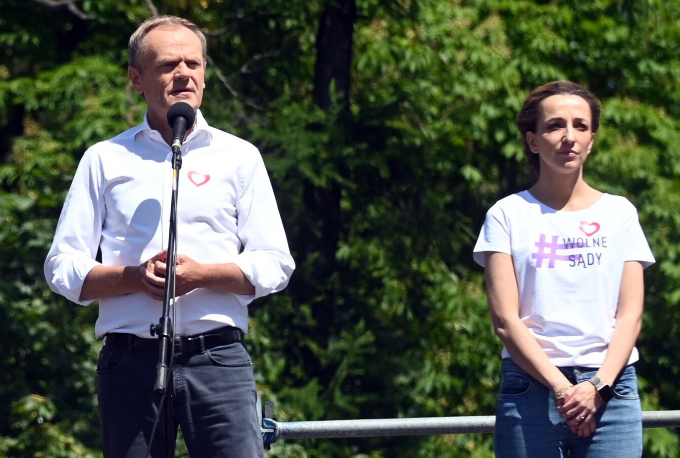 Marsz 4 czerwca 2023 r., Lech Wałęsa, Donald Tusk i Sylwia Gregorczyk-Abram