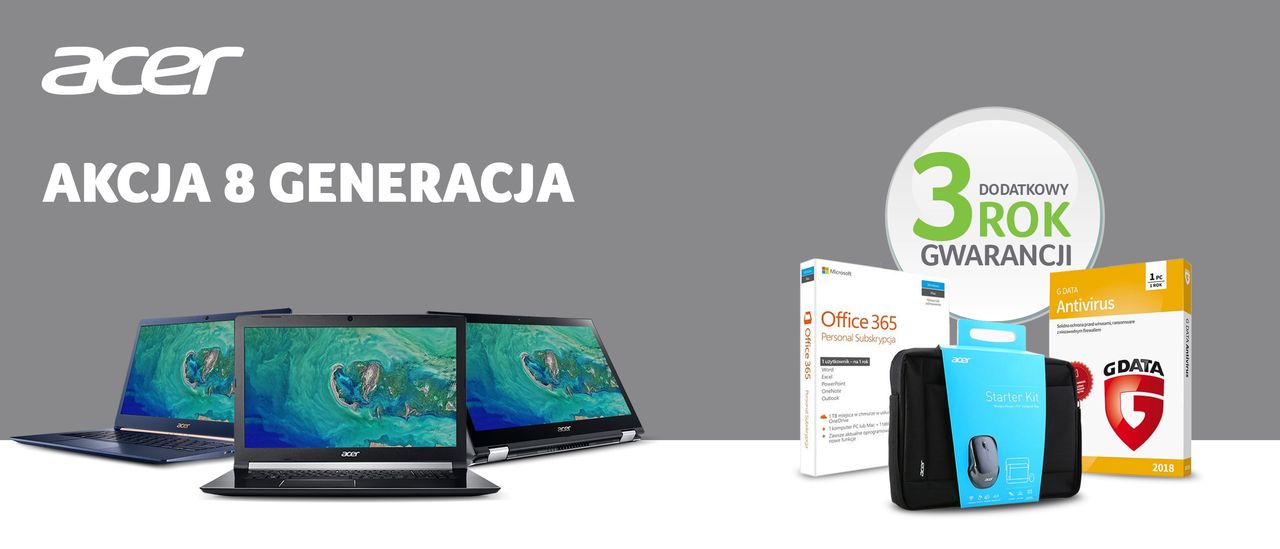 Kupujesz laptop Acera? Odbierz prezenty warte 800 złotych – w zestawie m.in. Microsoft Office