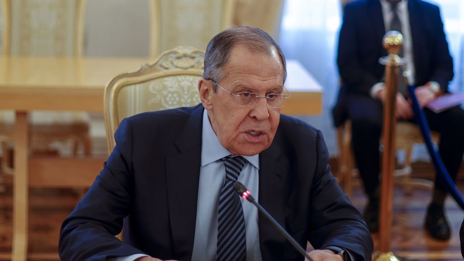 MOSCOW, RUSSIA - NOVEMBER 18: Russian Foreign Minister Sergey Lavrov speaks at the council meeting with governors and public administrators in Moscow, Russia on November 18, 2022. (Photo by Sefa Karacan/Anadolu Agency via Getty Images)