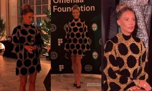 Małgorzata Rozenek prezentuje stylówkę rodem z lat 60. na imprezie świątecznej Omeny Mensah. Modna? (ZDJĘCIA)