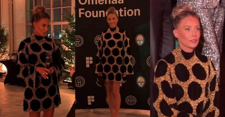 Małgorzata Rozenek prezentuje stylówkę rodem z lat 60. na imprezie świątecznej Omeny Mensah. Modna? (ZDJĘCIA)