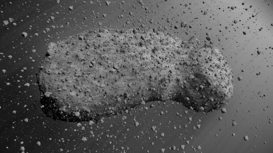 Asteroida Itokawa, która powstała w wyniku zderzenia.