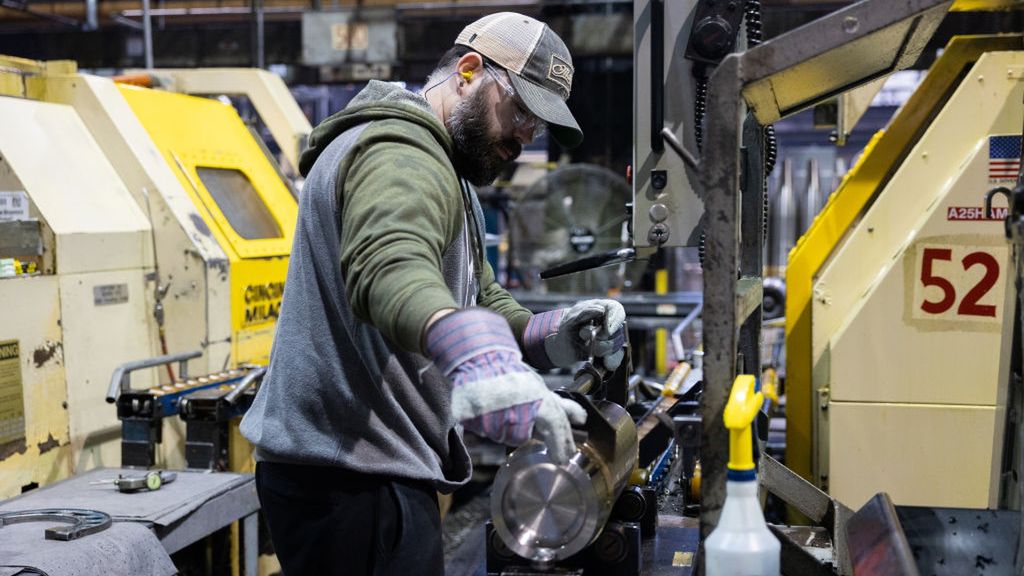 America's War Machine Can't Make Basic Artillery Fast Enough
An employee inspects a projectile at the Scranton Army Ammunition Plant in Scranton, Pennsylvania, US, on Tuesday, April 16, 2024. The US is now spending more than $5 billion to overhaul aging factories from Scranton, Pennsylvania, to rural Louisiana to southwest Virginia, with the goal of cranking out 100,000 155mm shells every month by the end of next year. Photographer: Rachel Wisniewski/Bloomberg via Getty Images
Bloomberg
manufacture, laborer, jobs, americas, business news, u.s., unrest, weaponry, employment, north american, projectiles, scranton army ammunition plant, worker, enterprise2024, labor, labour, american, u.s.a., us, work, industries, labor market, fabrication, united states of america, war, conflict, crisis