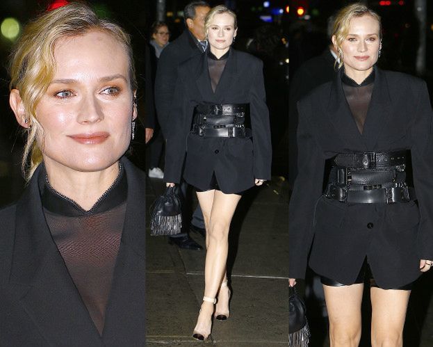 "Sexy mama" Diane Kruger odsłania nogi w skórzanych szortach