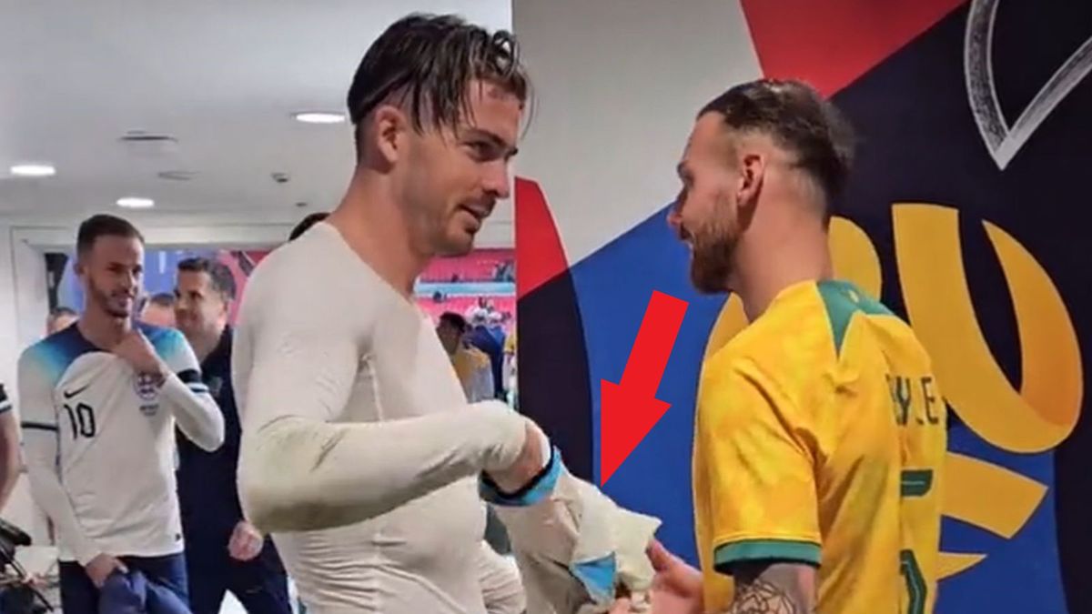 Jack Grealish i Martin Doyle po meczu Anglii z Australią