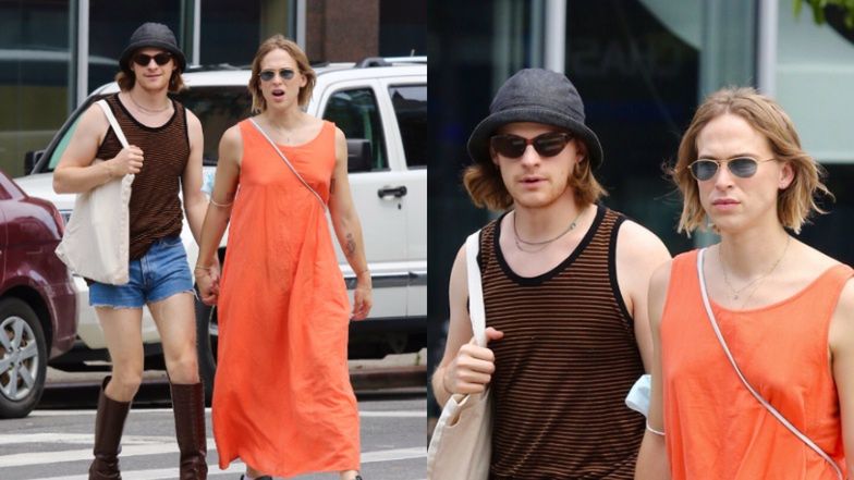 Tommy Dorfman i Lucas Hedges na spacerze