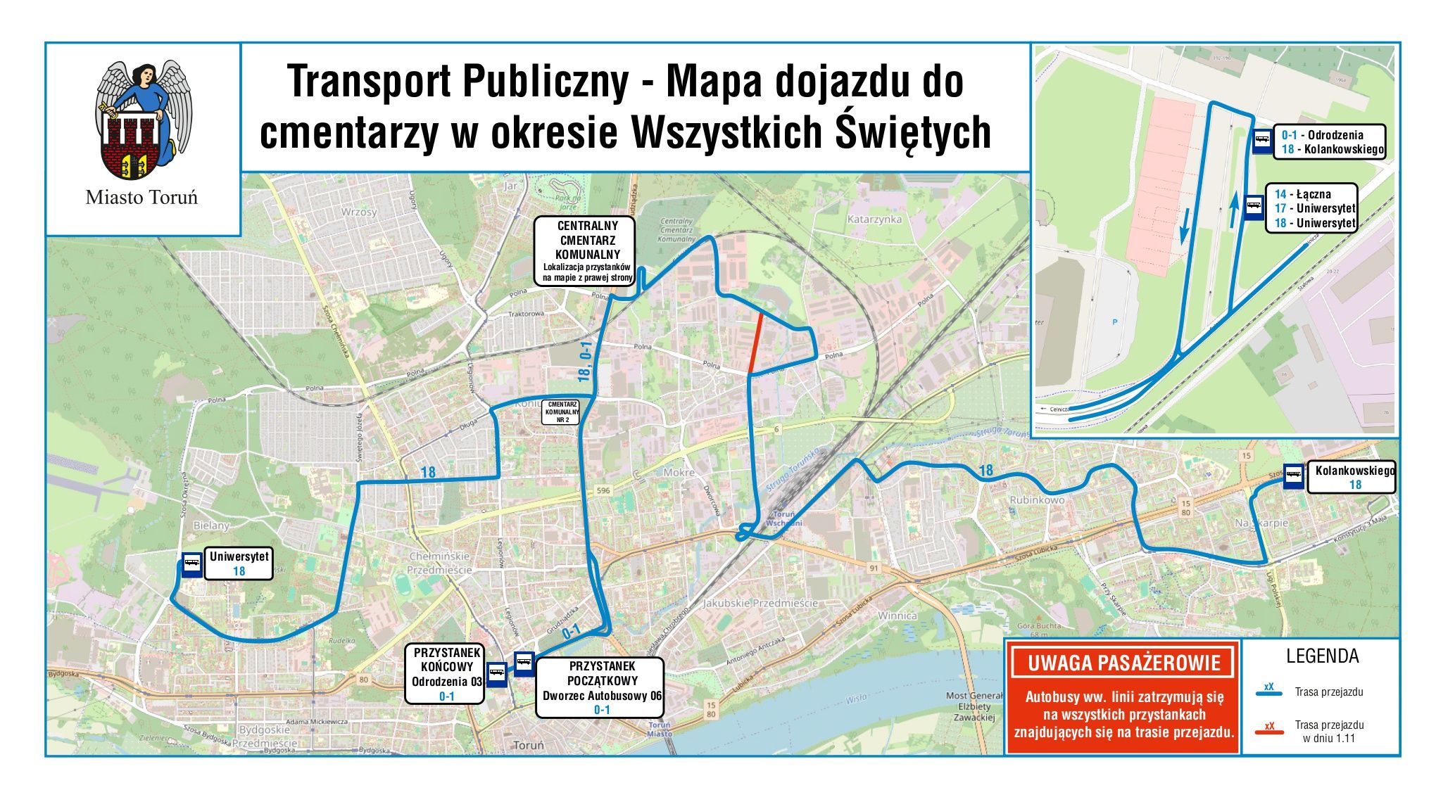 Od soboty, 24 października, w Toruniu zaczną obowiązywać zmiany w komunikacji miejskiej.