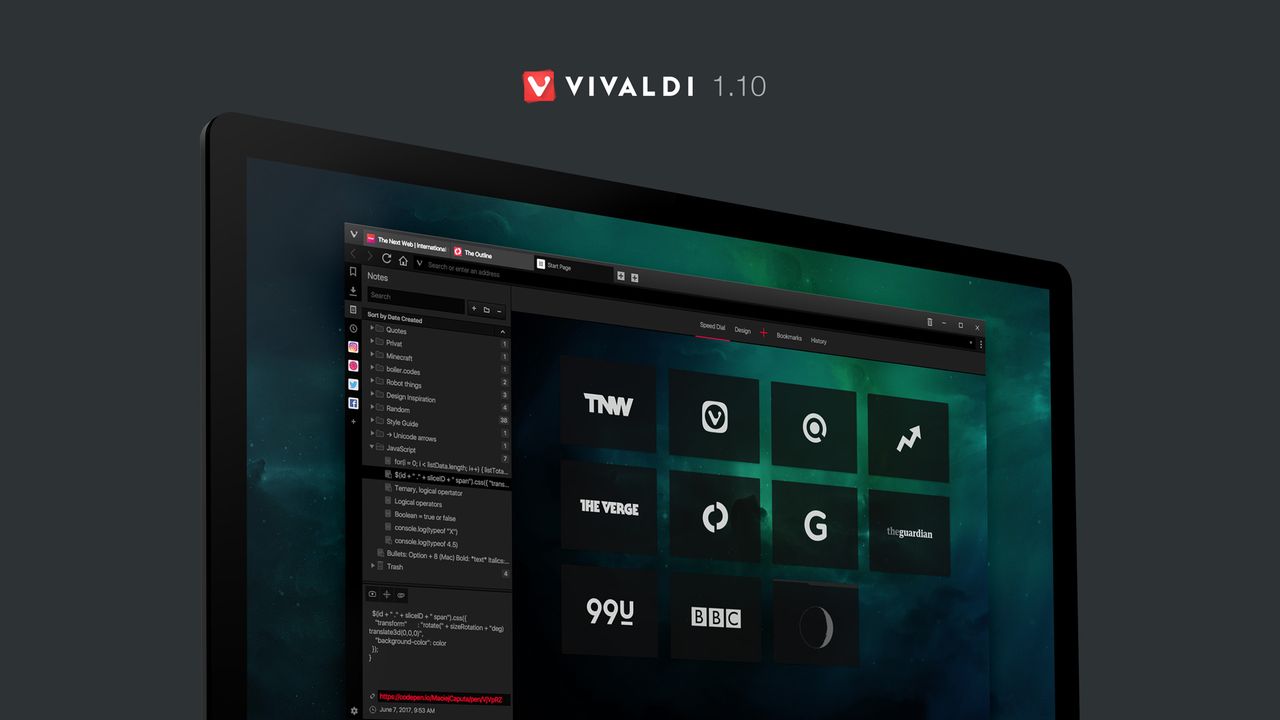 Vivaldi 1.10 dostępny: nowości dla deweloperów i w szybkim wybieraniu