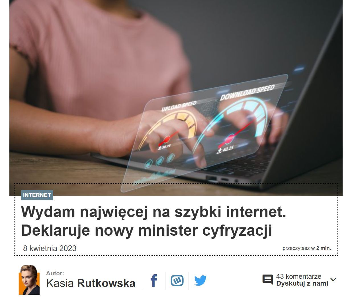 Minister cyfryzacji i szybki internet