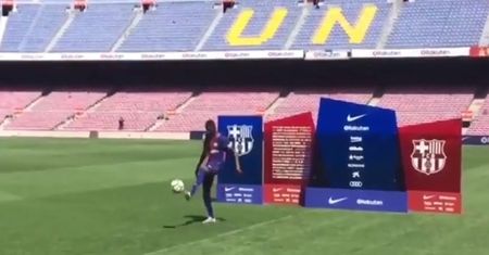 #dziejesiewsporcie: wpadka Dembele podczas prezentacji w Barcelonie