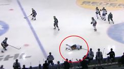 #dziejesiewsporcie: musiało boleć! Hokeista oberwał krążkiem w twarz