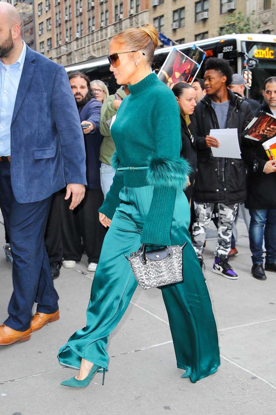 Jennifer Lopez w zielonej stylizacji