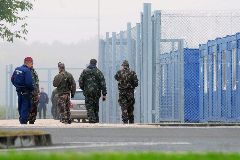 Protest w ośrodku dla imigrantów w Kiskunhalas na Węgrzech