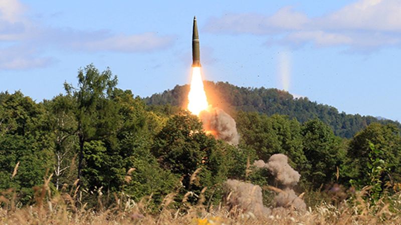 Test rakiety balistycznej Iskander-M.