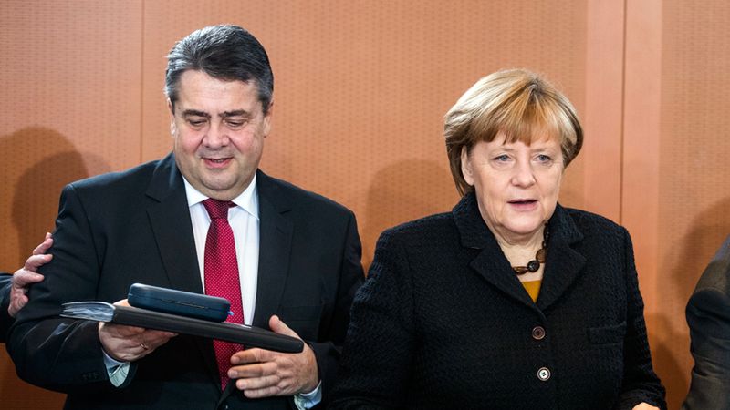 Sigmar Gabriel i Angela Merkel.