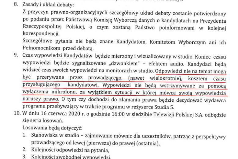 Zasady debaty prezydenckiej w TVP