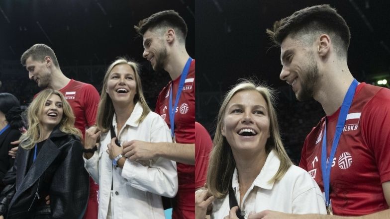 Żony i partnerki gratulują siatkarzom po meczu Polska - Serbia