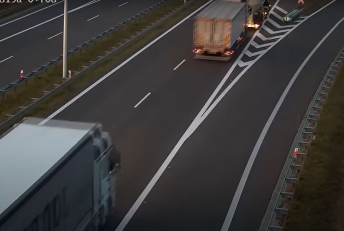 Zderzenie trzech ciężarówek na S19. Jest nagranie 