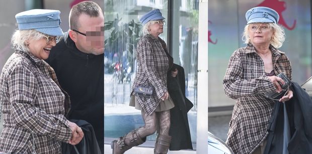 Katarzyna Figura wystroiła się w mini i pognała po kosmetyki. Też strzelilibyście sobie z nią fotkę? (ZDJĘCIA)