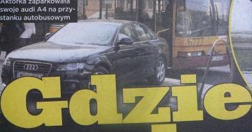Ewa Kasprzyk parkuje na przystanku!