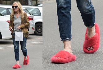 Monika Olejnik na spacerze w futrzanych klapkach i bez biustonosza... (ZDJĘCIA)