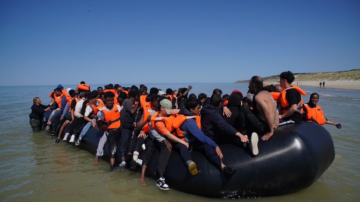 Migrant Channel crossing incidents
People thought to be migrants on board a small boat off the coast of Hardelot, France, during an attempt to cross the English Channel. Picture date: Wednesday July 29, 2026. (Photo by Gareth Fuller/PA Images via Getty Images)
Gareth Fuller - PA Images