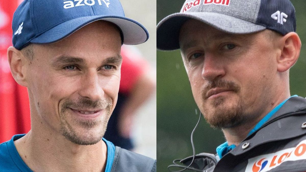 WP SportoweFakty / Kacper Kolenda / Od lewej: Piotr Żyła i Adam Małysz