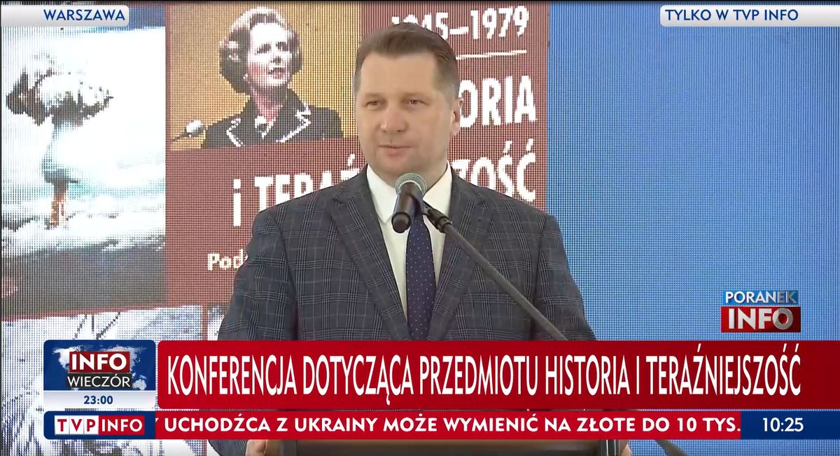 Tylko TVP Info transmitowało konferencję ministra Czarnka