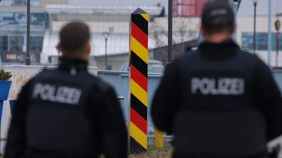 Refugees Continue To Arrive Via Belarus And Poland
FRANKFURT (ODER), GERMANY - NOVEMBER 01: Police monitor vehicles arriving at the German-Polish border as a German border marker stands behind on November 01, 2021 in Frankfurt (Oder), Germany. Germany's federal police announced today that they have so far detained 7,832 illegal migrants arriving from Poland via Belarus this year, of which 5,285 were detained in October alone.  (Photo by Sean Gallup/Getty Images)
Sean Gallup
bestof, topix