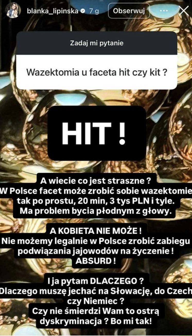 Blanka Lipińska odpowiedziała na temat wazektomii u mężczyzn