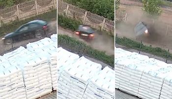 BMW na prostej drodze. I nagle takie sceny. Kamera nagrała
