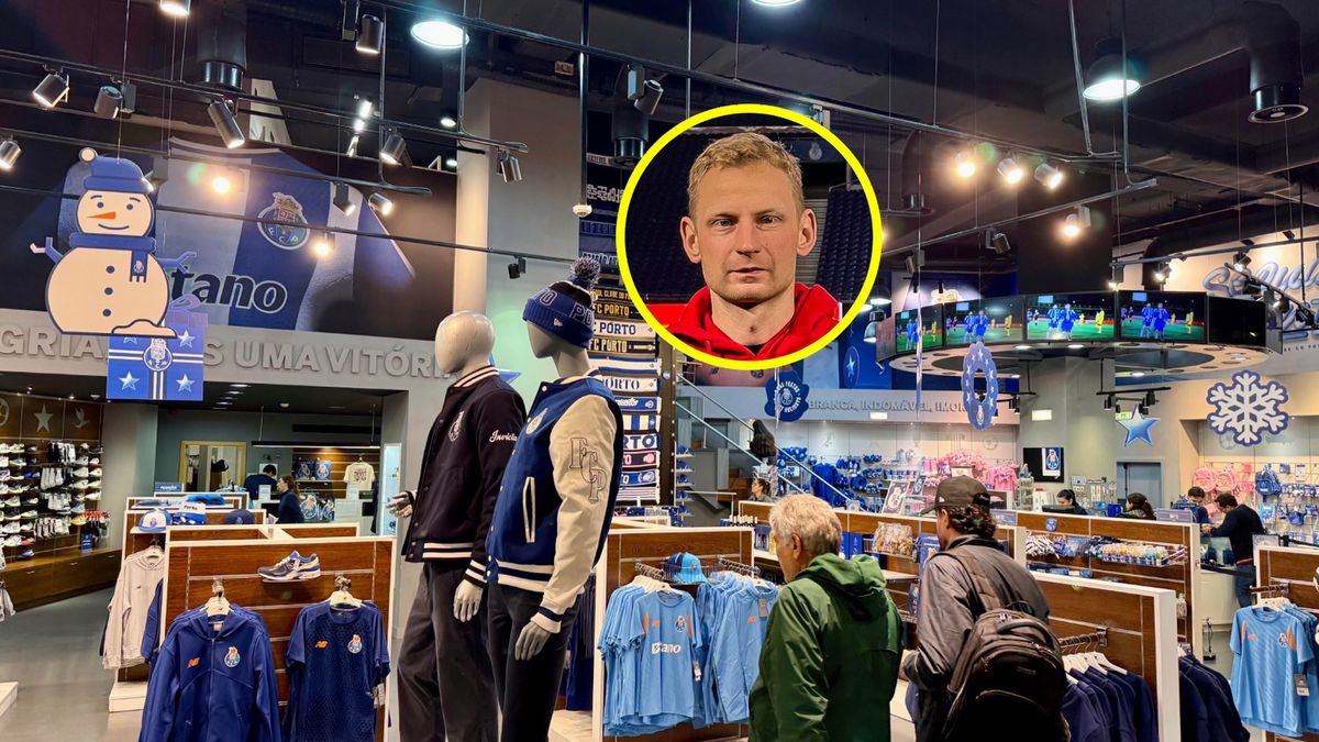 WP SportoweFakty / Łukasz Kuczera / Na zdjęciu: sklep FC Porto, w kółku Łukasz Kuczera