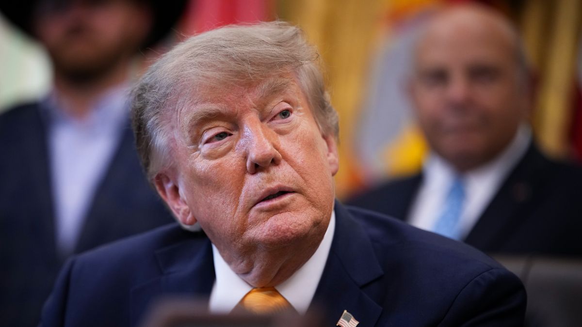 WASHINGTON, DC - SEPTEMBER 04: U.S. President Donald Trump looks on during an executive order signing ceremony in the Oval Office of the White House on September 04, 2026 in Washington, DC. President Trump signed executive orders allowing cattle ranchers to process and sell their own food and gave ranchers the ability to protect themselves against Mexican gray wolves. (Photo by Andrew Harnik/Getty Images)