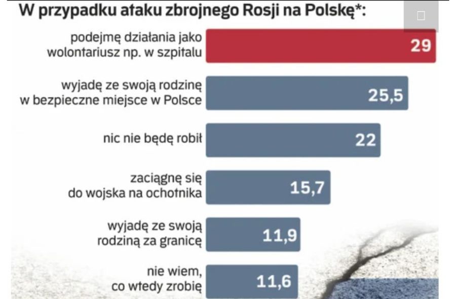 Co zrobiliby Polacy w wypadku ataku Rosji na Polskę?