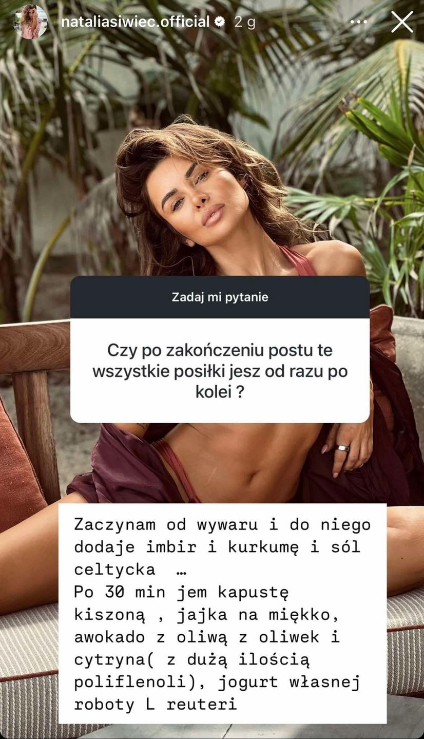 Natalia Siwiec rozprawia na temat tajników swojej diety