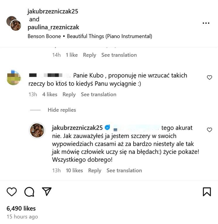 Jakub Rzeźniczak odpowiada na komentarze
