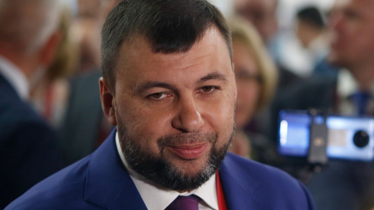 SAINT PETERSBURG, RUSSIA - 2022/06/16: Denis Pushilin, Head of the Donetsk People's Republic, DNR at the press conference of St. Petersburg International Economic Forum 2022 (SPIEF 2022). (Photo by Maksim Konstantinov/SOPA Images/LightRocket via Getty Images)