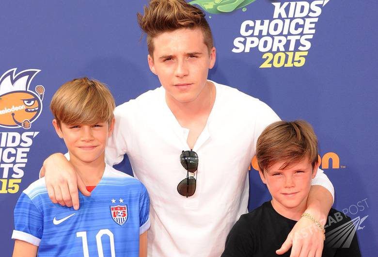 Brooklyn Beckham, Romeo Beckham, Cruz Beckham. Synowie Victorii i Davida Beckhamów na rozdaniu sportowych nagród [zdjęcia]