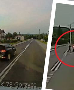 Pirat drogowy na Śląsku prawie staranował dziecko. Ale tego się nie spodziewał. Jest nagranie